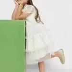 فستان مزين بتطريز جديد